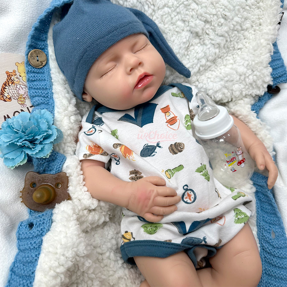 Bebé Reborn Silicona Enzo Niño 50cm / 3,6kg - Bebe y hace pis