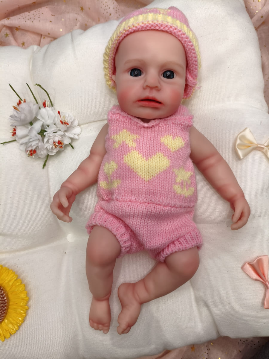 Bebé Reborn Mía - 30 cm de Silicona Blanda Realista
